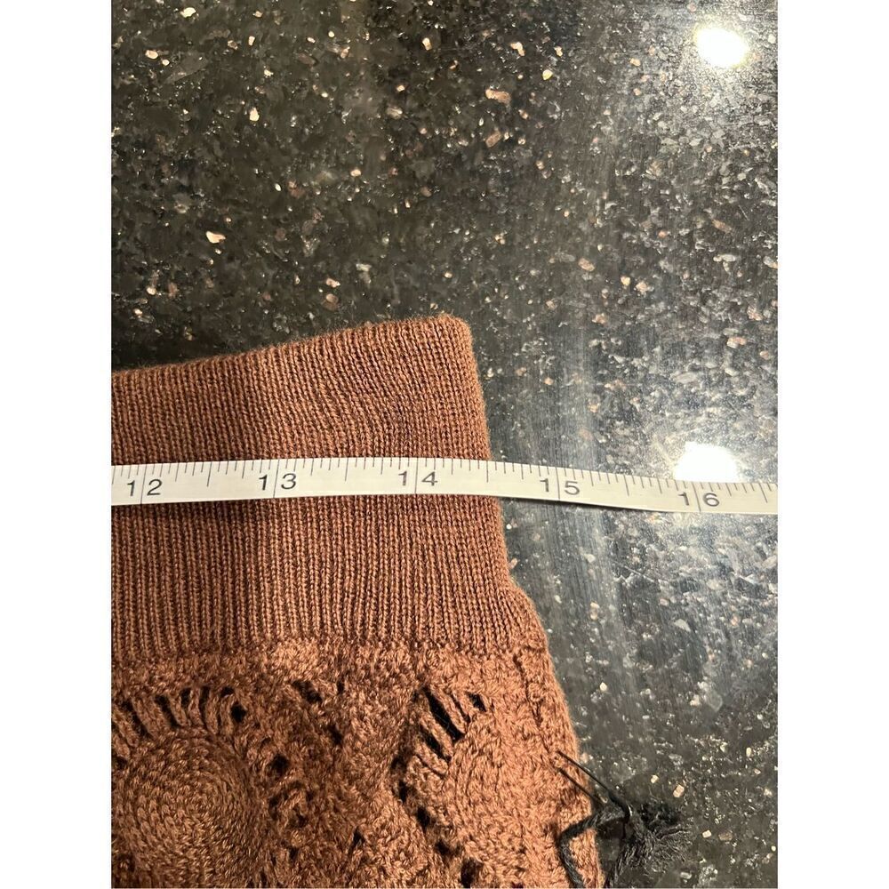 ASTR the label Brown Pull-On Flare-Leg Crochet Pant Beachwear Vacation SZ S NWT - Picture 6 of 6